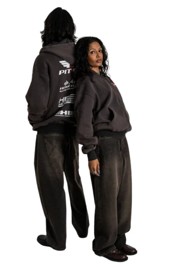 Homeboy Unisex Pit Crew Hooded Jacket - Black