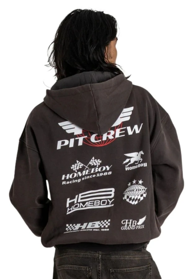 Homeboy Unisex Pit Crew Hooded Jacket - Black