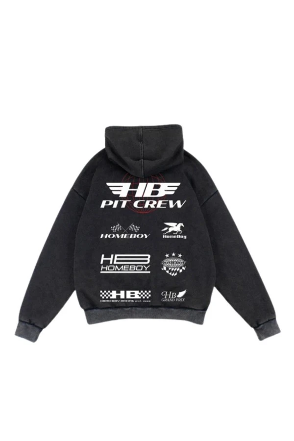 Homeboy Unisex Pit Crew Hooded Jacket - Black