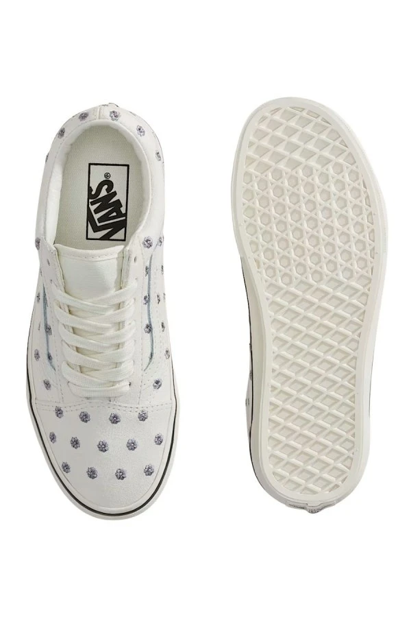 Vans Old Skool Γυναικεία Sneakers - Λευκά με Λουλούδια