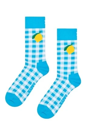 HAPPY SOCKS Gingham Lemon Crew Kάλτσες Multi