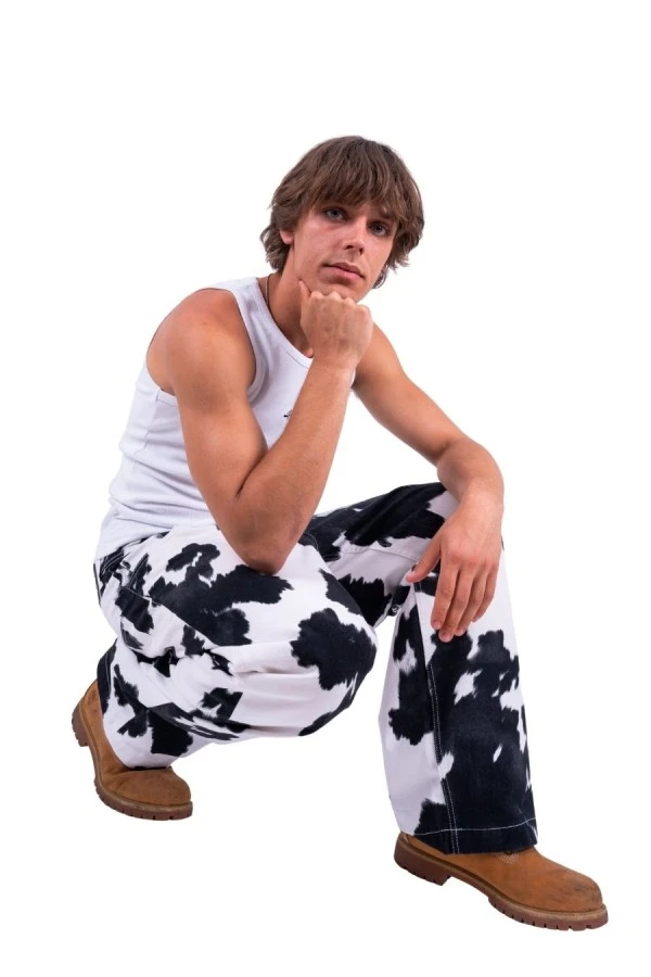 HOMEBOY Cow Print Baggy Denim Παντελόνι