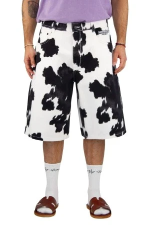 HOMEBOY Unisex Denim Βερμούδα Cow Print