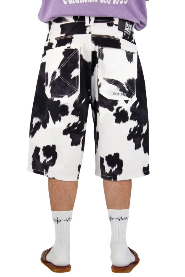 HOMEBOY Unisex Denim Βερμούδα Cow Print