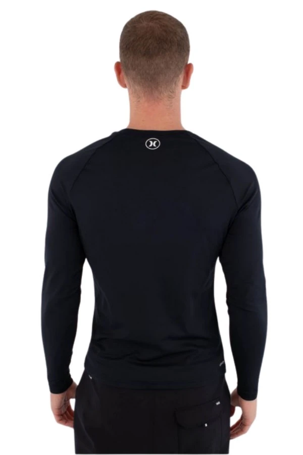 HURLEY Men’s Rashguard Slim Fit Icon Circle Long Sleeve - Black