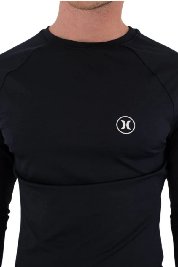 HURLEY Men’s Rashguard Slim Fit Icon Circle Long Sleeve - Black