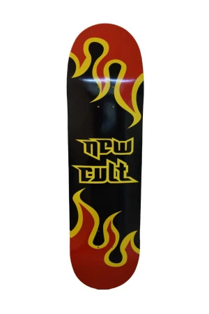 NEW CULT Skate Deck NEW CULT RED FLAMES DECK - BLACK