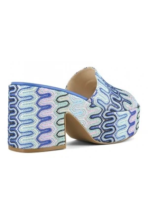 COLORS OF CALIFORNIA Mules PLATFORM SANDAL-GLITTER BLUE