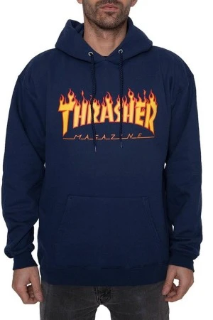 THRASHER Φούτερ Κουκούλα INFERNO HOOD - BLUE