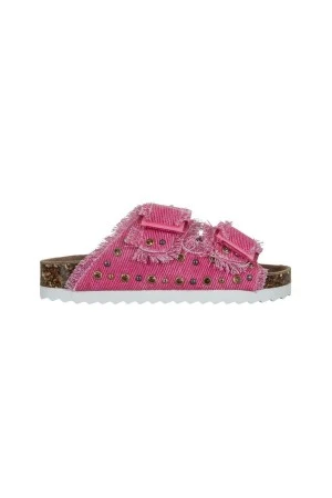 COLORS OF CALIFORNIA ΣΑΝΔΑΛΙΑ Canvas Sandal With Studs - Ροζ