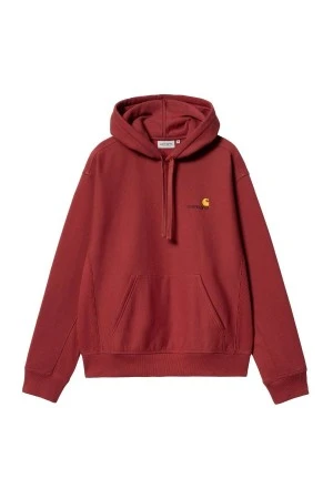 CARHARTT WIP Φούτερ με Κουκούλα Hooded American Script Sweat - Κόκκινο