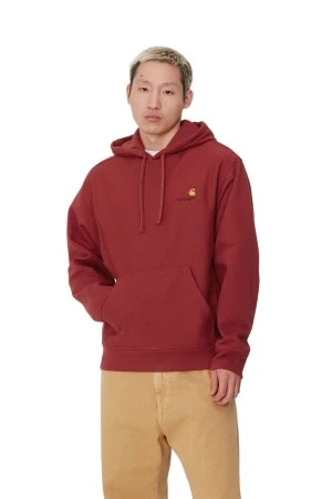 CARHARTT WIP Φούτερ με Κουκούλα Hooded American Script Sweat - Κόκκινο
