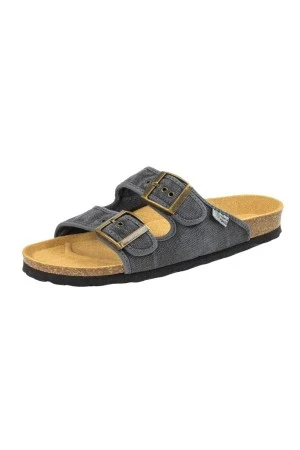 NATURAL WORLD Slides CANVAS BIO SANDAL - Black