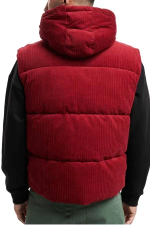KARL KANI Αμάνικα Μπουφάν KK RUBBER SIGNATURE CORDUROY PUFFER VEST - RED