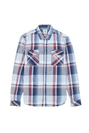 GARCIA Πουκάμισα ανδρικά U41084_men`s shirt ls - Μπλε καρό