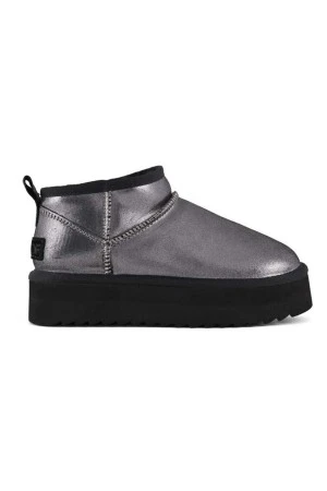 COLORS OF CALIFORNIA Platform Μποτάκια in metal suede-ΜΑΥΡΟ