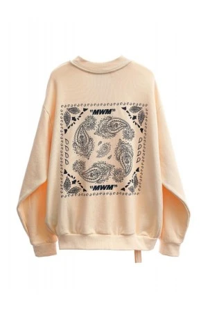 MOD WAVE MOVEMENT Φούτερ λαιμόκοψη BANDANA SWEATSHIRT- MW081060521 - Μπεζ