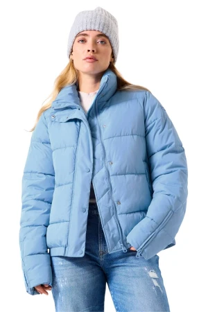 GARCIA Ladies Cropped Puffer Jacket - Light Blue