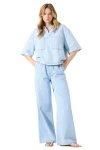 GARCIA Women's Wide Leg Pants - Light Blue