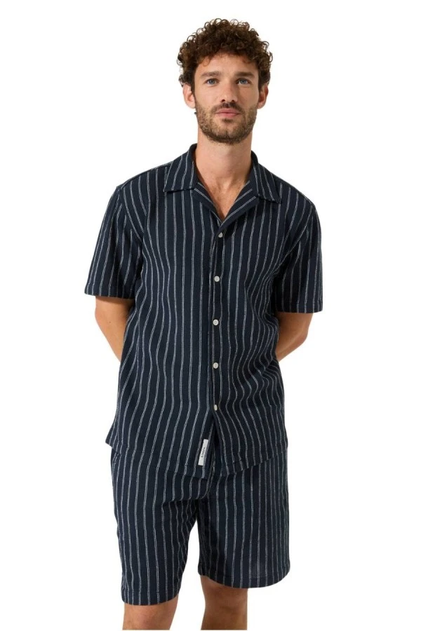 GARCIA P261323 Ανδρικές Βερμούδες - Navy Ρίγες