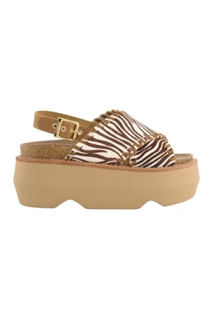COLORS OF CALIFORNIA leather platform - Animal print