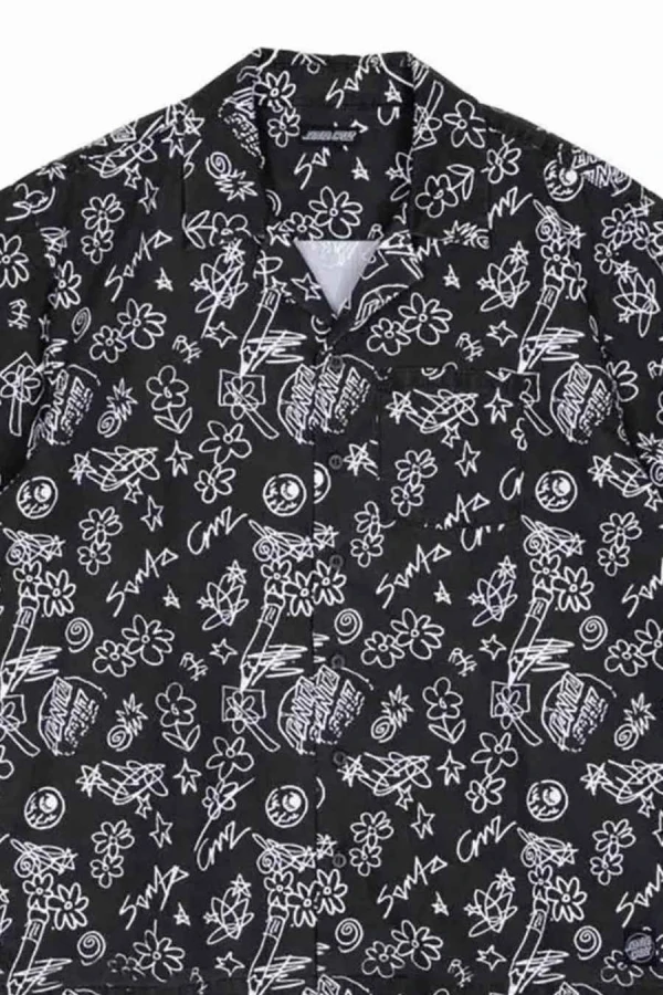 SANTA CRUZ Ανδρικά Πουκάμισα Finn SS Shirt - Μαύρο