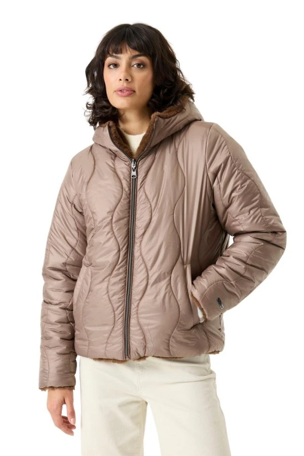 GARCIA GJ2600911 Γυναικείο Reversible Μπουφάν - Καφέ / Taupe