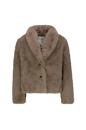 GARCIA GJ2600912 Women's Faux Fur Jacket - Taupe