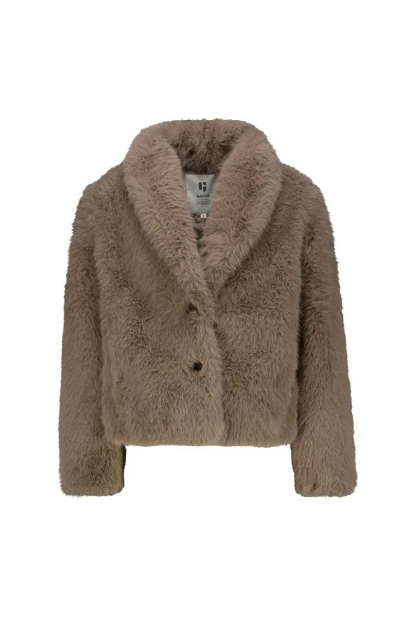 GARCIA GJ2600912 Γυναικείο Faux Fur Μπουφάν - Taupe