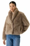 GARCIA GJ2600912 Γυναικείο Faux Fur Μπουφάν - Taupe