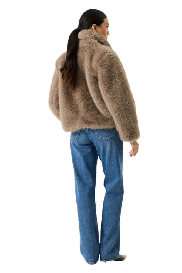GARCIA GJ2600912 Γυναικείο Faux Fur Μπουφάν - Taupe