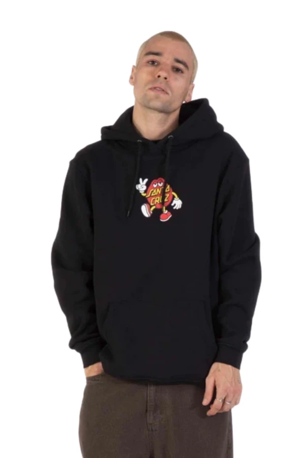 SANTA CRUZ Φούτερ με Κουκούλα Dot Guy Front Hood - BLACK