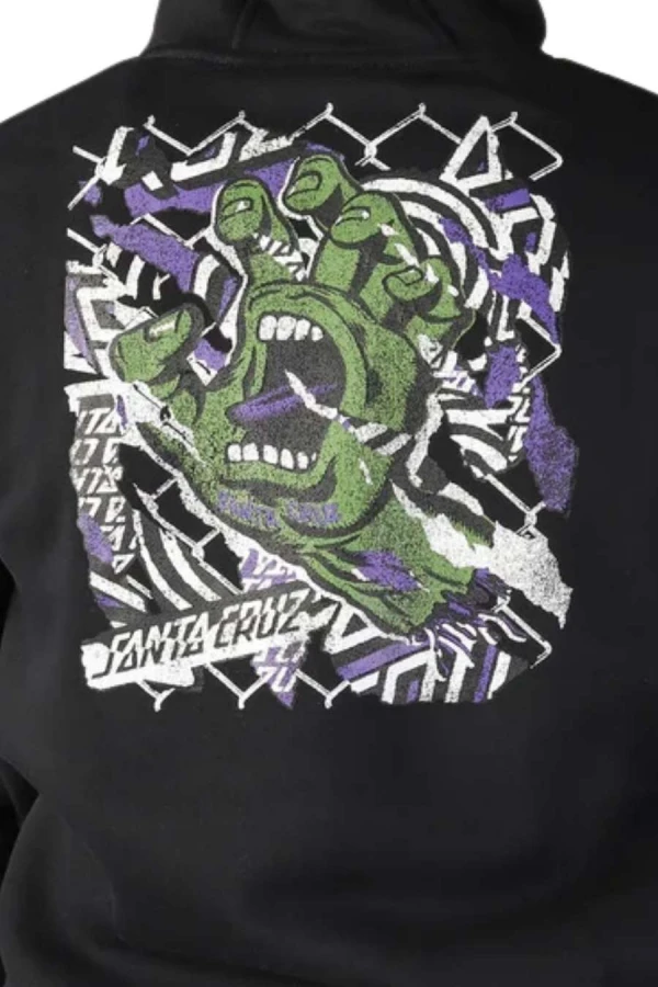 SANTA CRUZ Φούτερ με Κουκούλα Damaged Hand Hood - BLACK