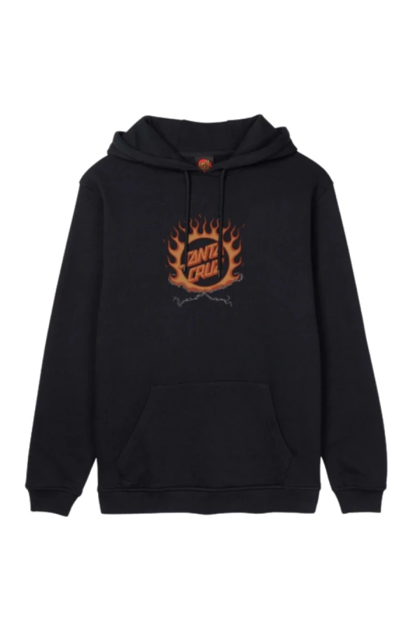 SANTA CRUZ Φούτερ με Κουκούλα Forging Dot Centre Hood - BLACK
