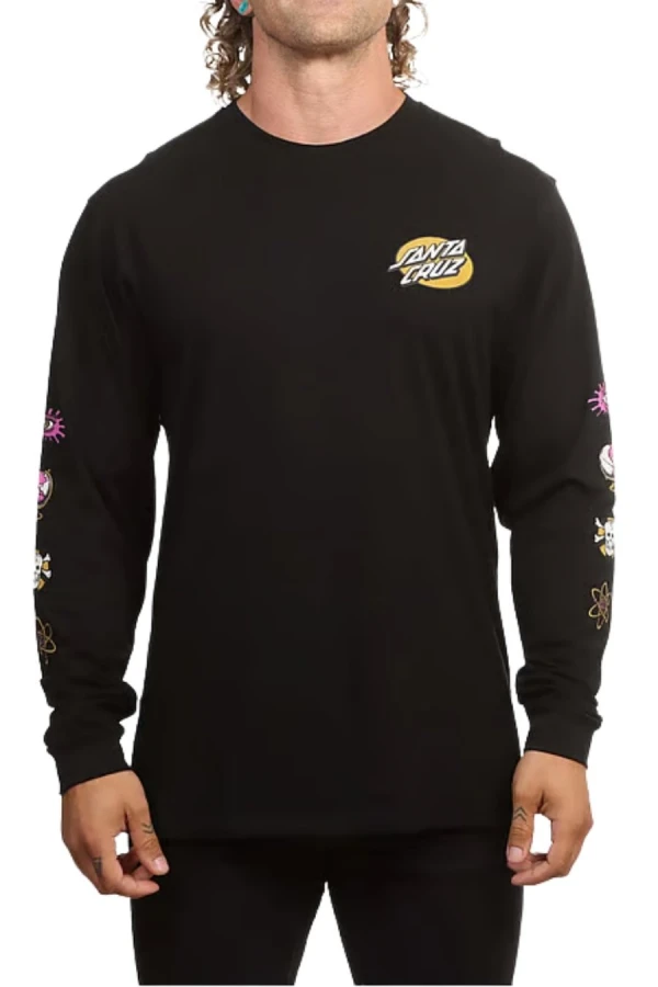 SANTA CRUZ Μακρυμάνικες Μπλούζες Knibbs Cryptic LS T-Shirt - BLACK