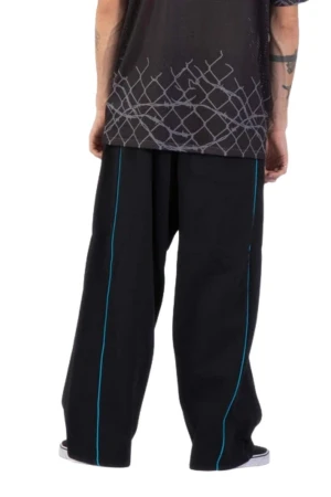 SANTA CRUZ Παντελόνια Pinstripe Wide Leg Jogger - BLACK