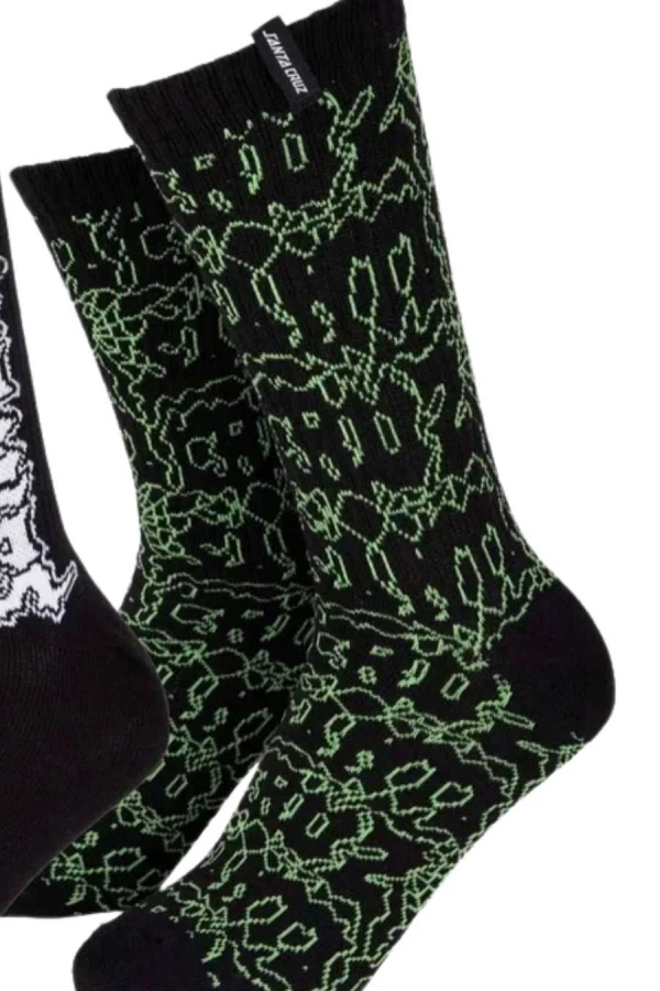 SANTA CRUZ Punk Web Crew Socks 2 Pack - Black