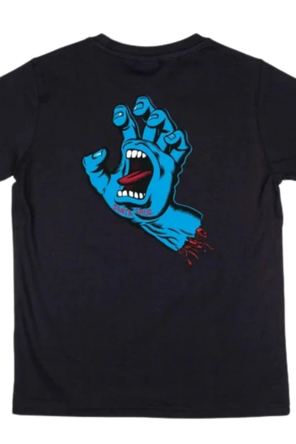 SANTA CRUZ T-Shirts Screaming Hand Chest SP26 NEW - BLACK