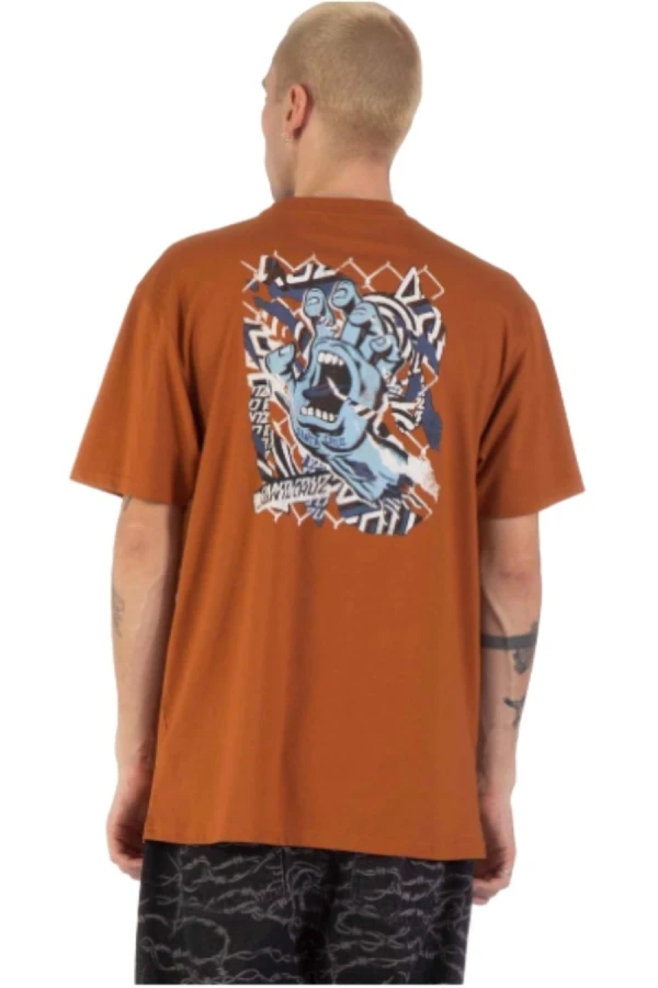 SANTA CRUZ T-Shirts Damaged Hand T-Shirt - ORANGE