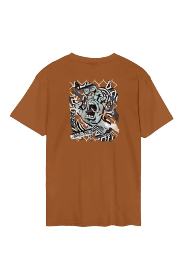 SANTA CRUZ T-Shirts Damaged Hand T-Shirt - ORANGE