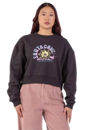 SANTA CRUZ Star Snail Crew Cropped Sweatshirt – Black