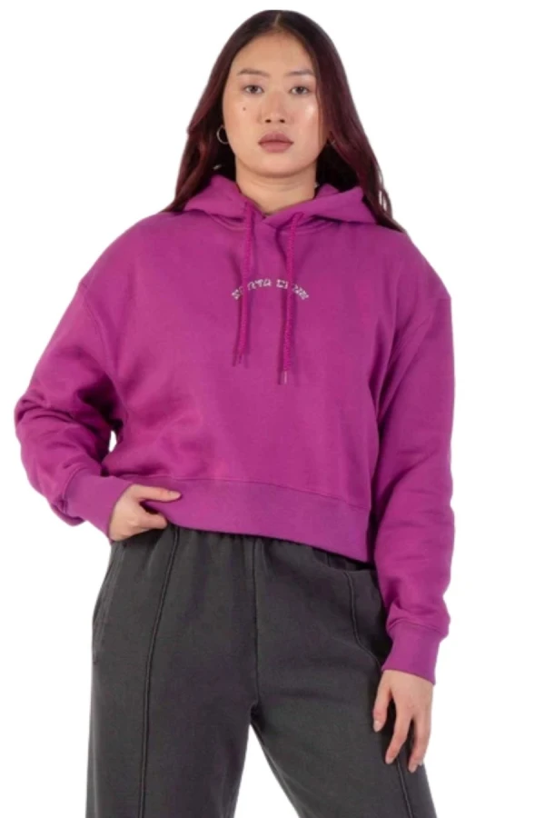 SANTA CRUZ Women’s Chrome Flower Stack Hood Hoodie – Purple