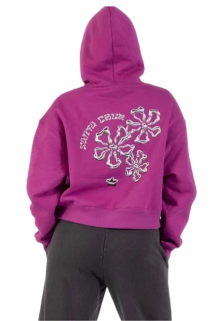 SANTA CRUZ Women’s Chrome Flower Stack Hood Hoodie – Purple