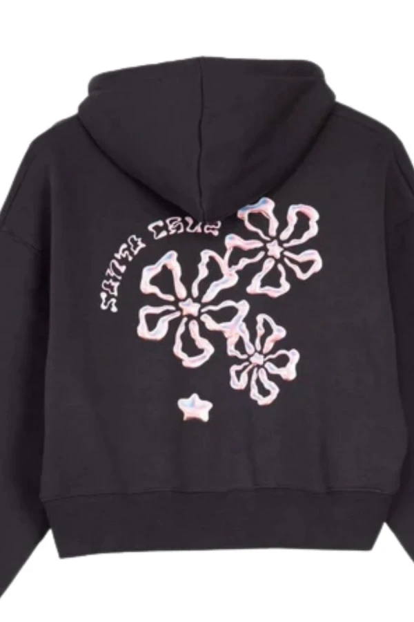 SANTA CRUZ Φούτερ με Κουκούλα Chrome Flower Stack Hood - BLACK