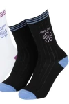 SANTA CRUZ Flower Stripe Socks (2 Pack) - BLACK