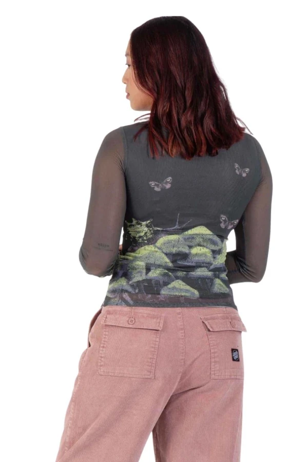 SANTA CRUZ Strip Boat Neck LS Μακρυμάνικο Mesh T-Shirt - Γκρι