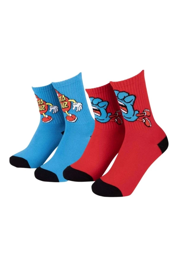 SANTA CRUZ Youth Dude Socks 2 Pack - Blue/Red