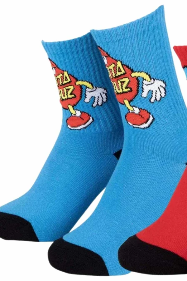 SANTA CRUZ Youth Dude Socks 2 Pack - Blue/Red