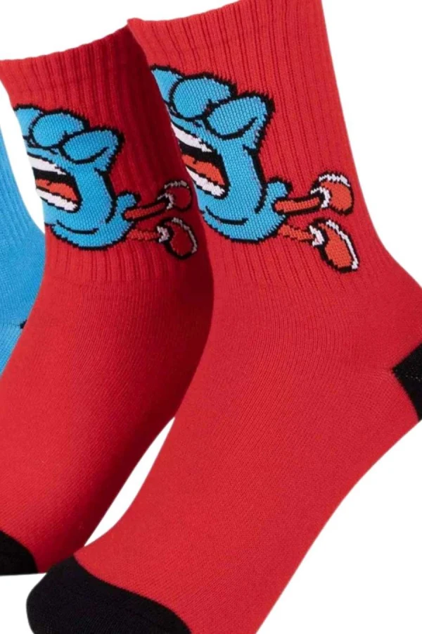 SANTA CRUZ Youth Dude Socks 2 Pack - Blue/Red