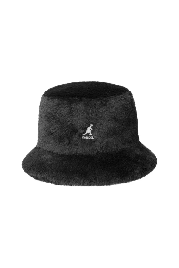 KANGOL Cap FAUX FUR BUCKET - BLACK